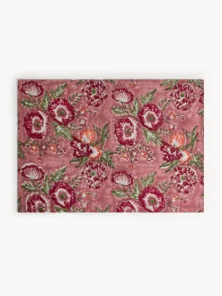 coincasa Tovaglietta in puro cotone con stampa block print floreale