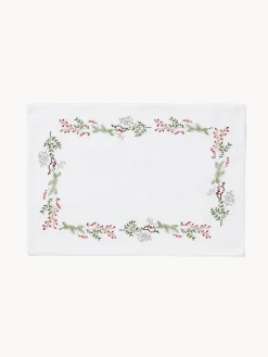 coincasa Tovaglietta twill di puro cotone ricamo agrifoglio