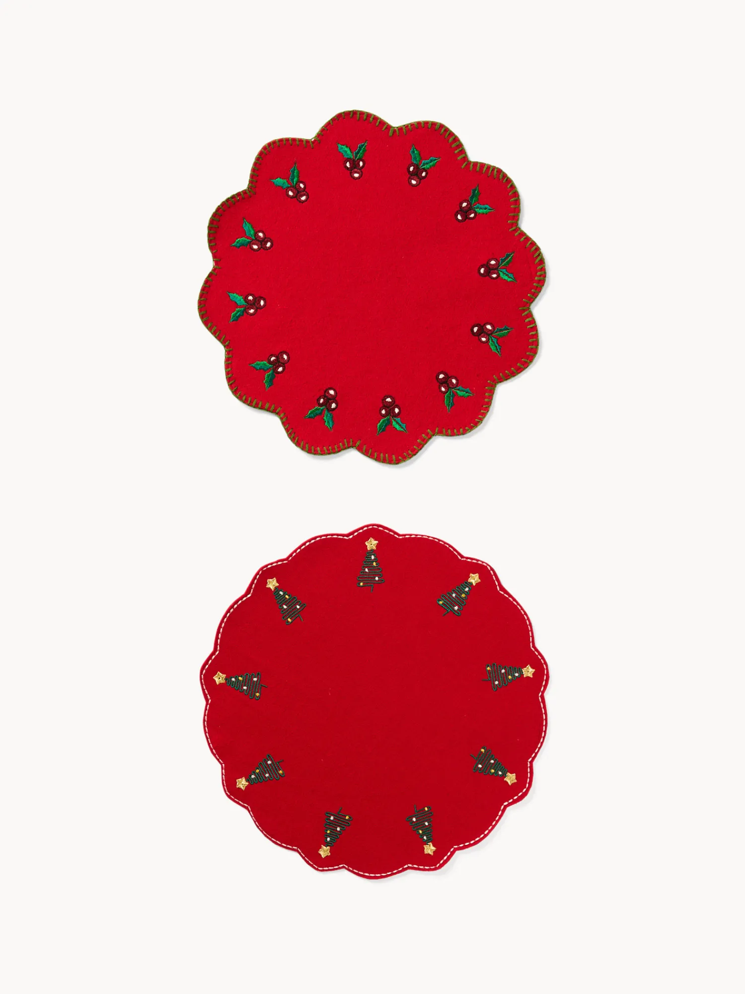 coincasa Tovagliette in feltro di lana con ricami