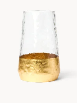 coincasa Vaso in vetro con fondo dorato