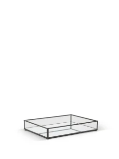 coincasa Vassoio decorativo vetro bordi neri