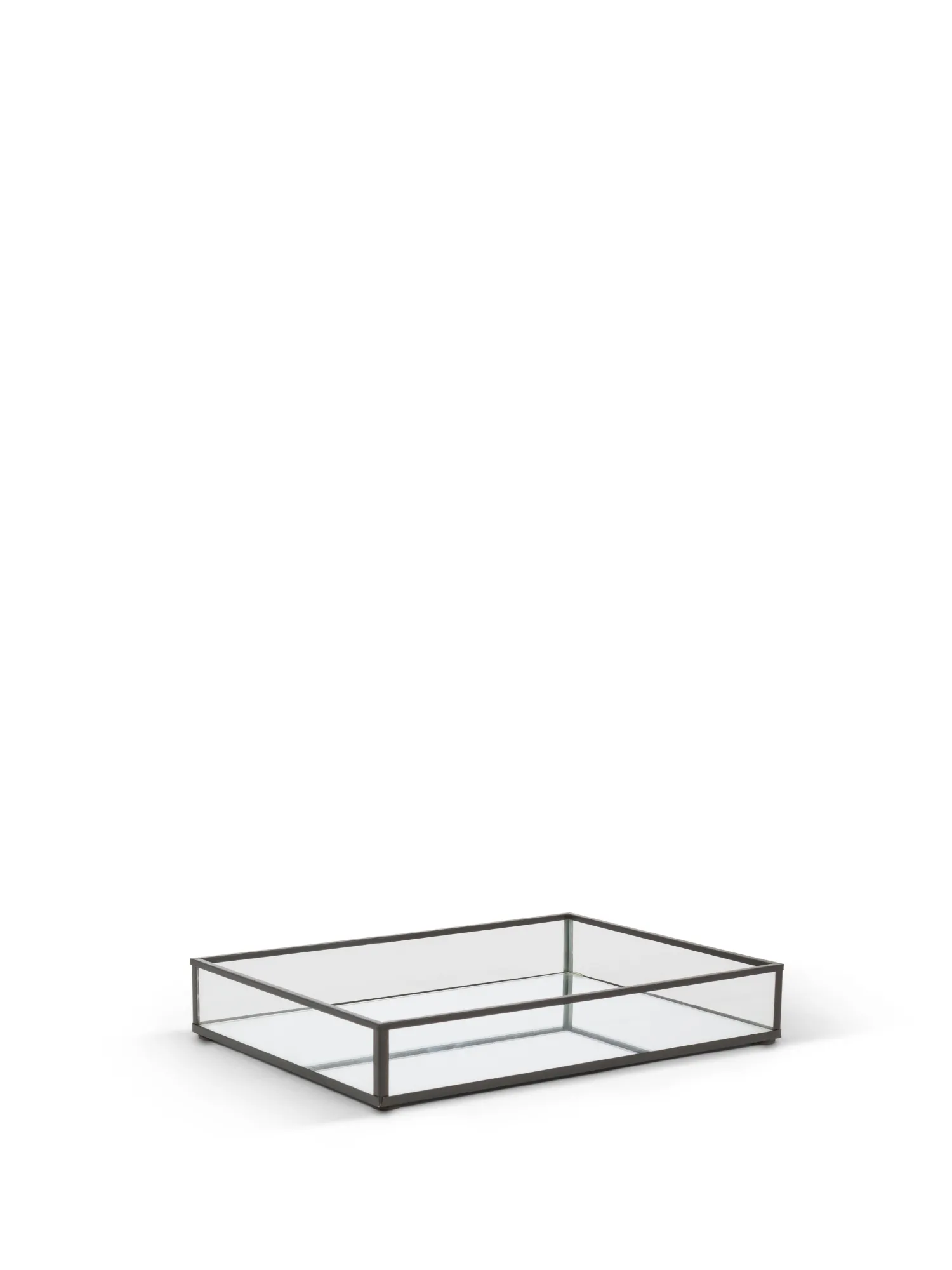 coincasa Vassoio decorativo vetro bordi neri