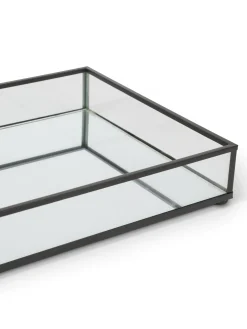 coincasa Vassoio decorativo vetro bordi neri
