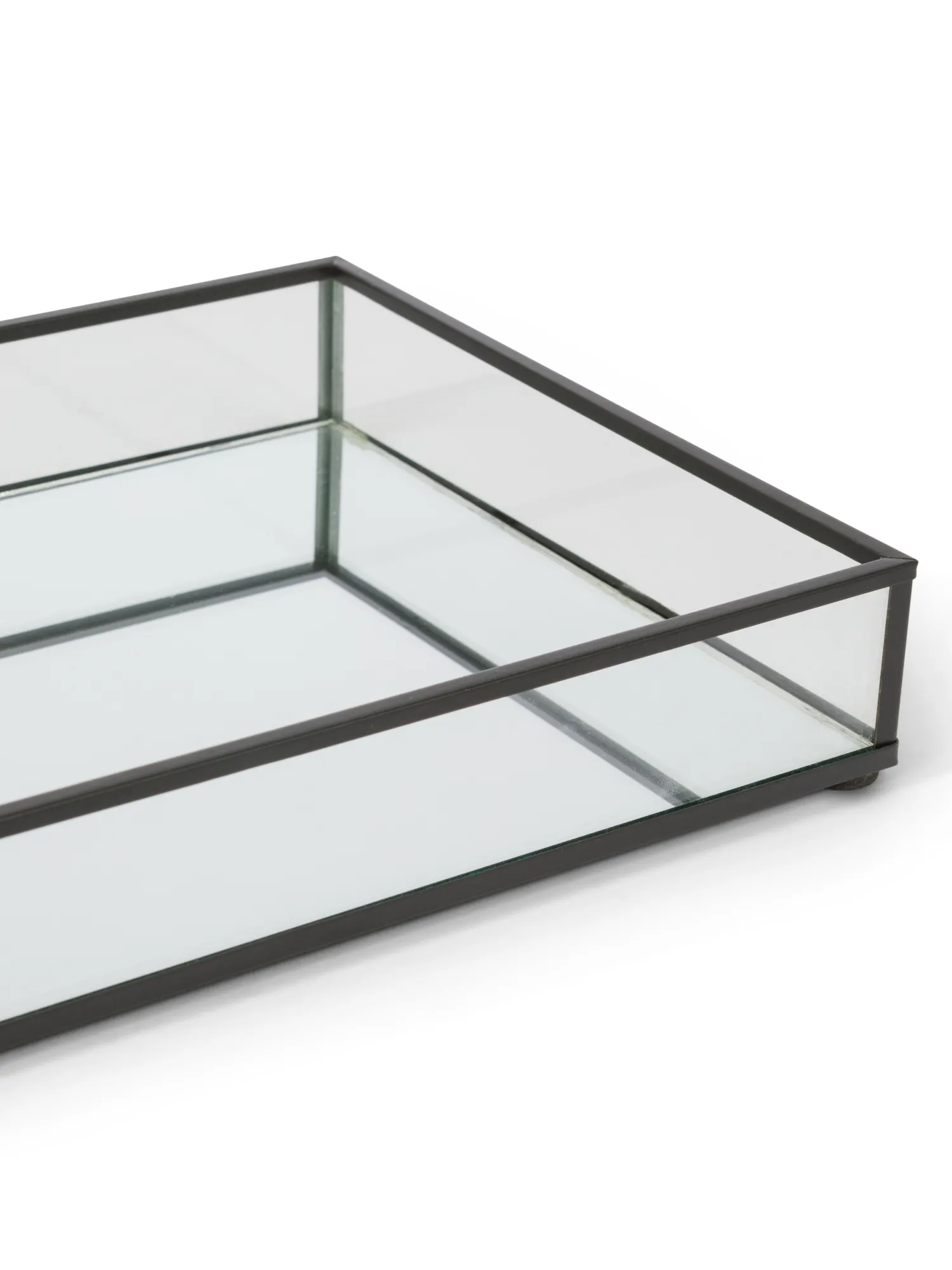 coincasa Vassoio decorativo vetro bordi neri