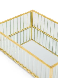 coincasa Vassoio decorativo vetro bordi dorati