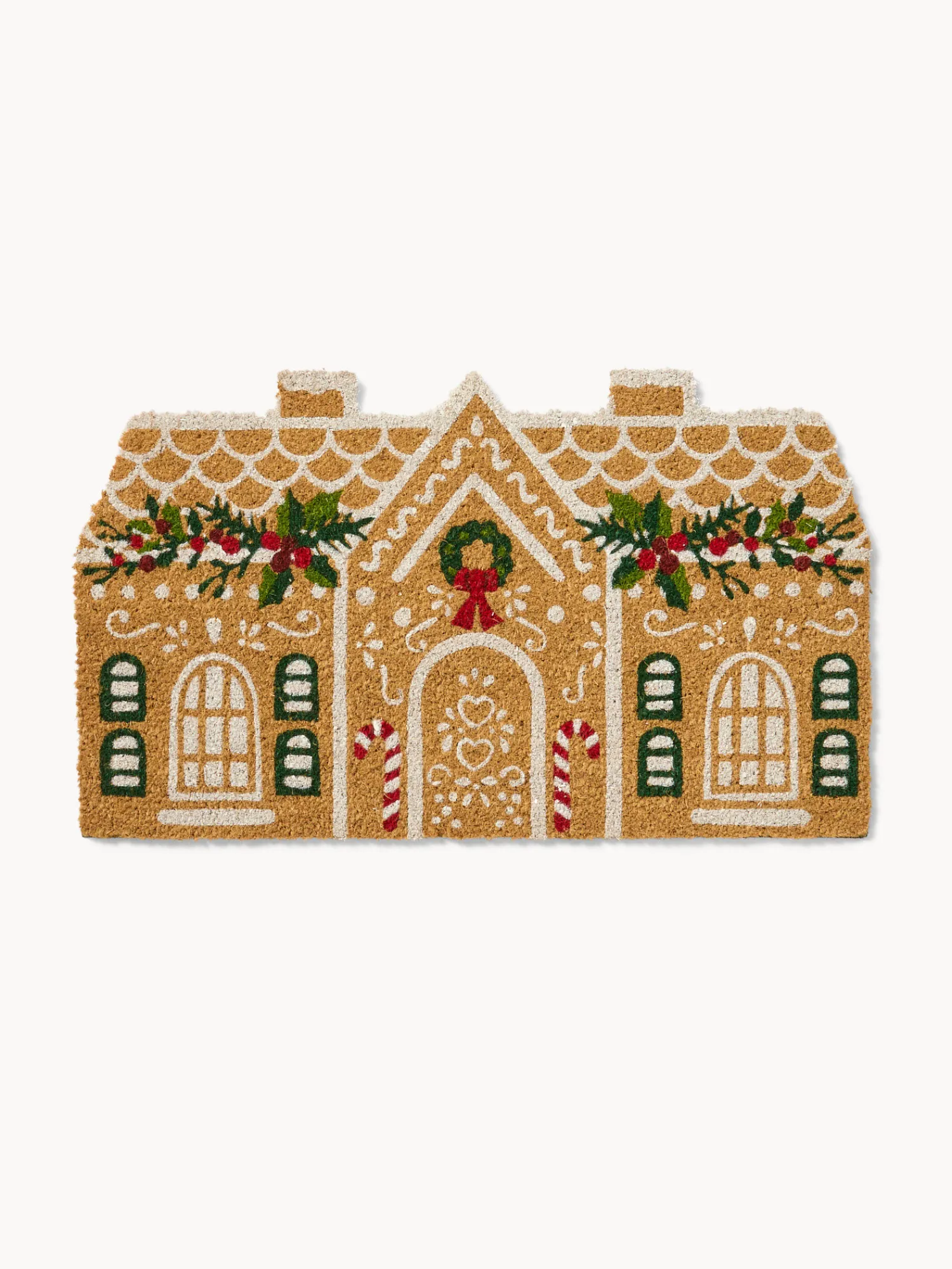 coincasa Zerbino in cocco sagomato con stampa casa natalizia