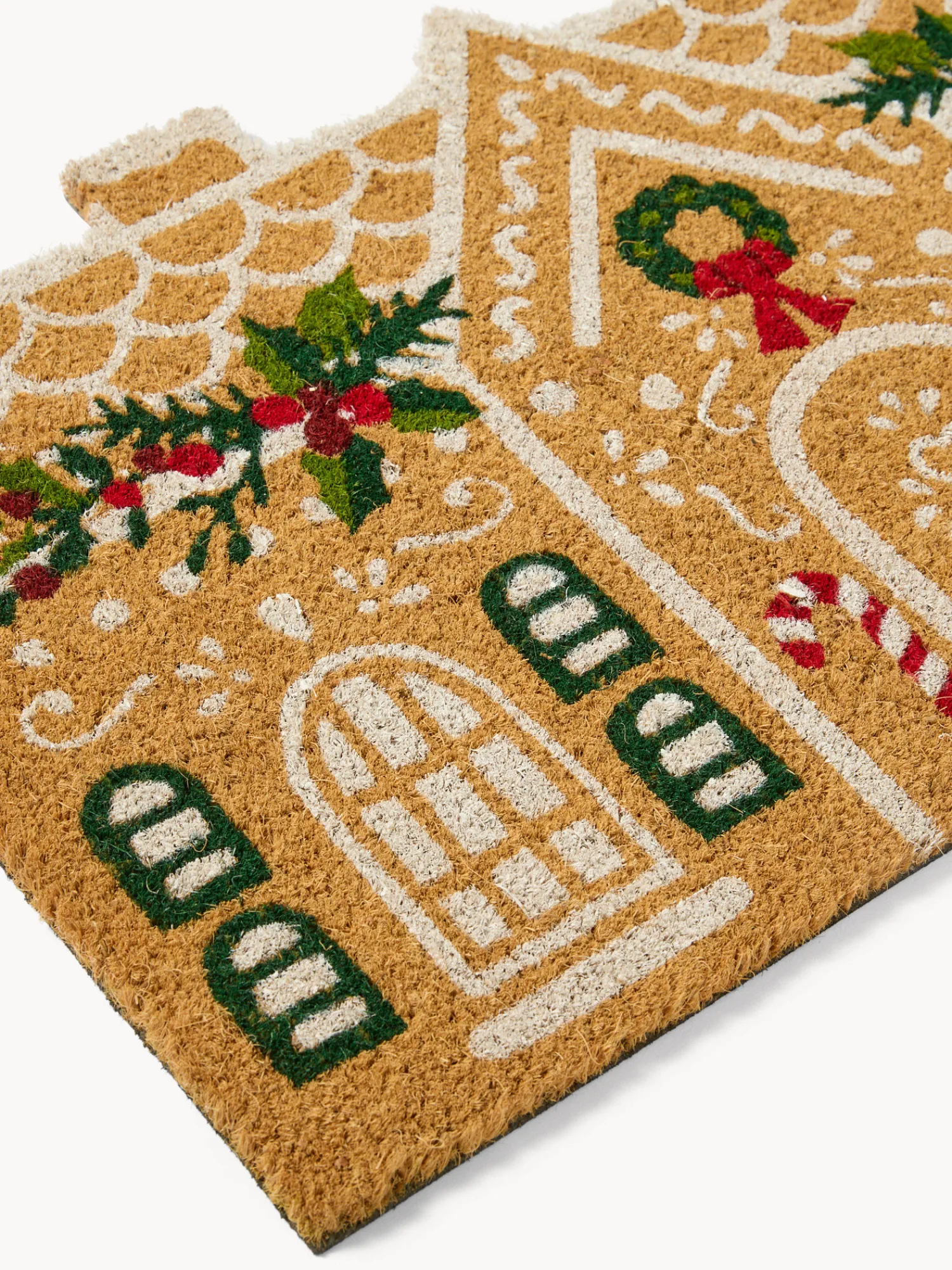 coincasa Zerbino in cocco sagomato con stampa casa natalizia